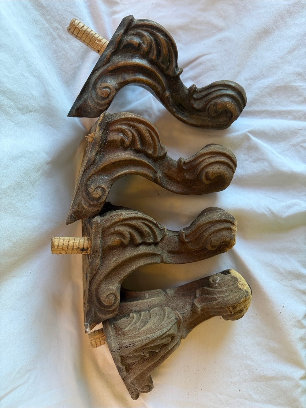 AS-IS Vintage Composite Furniture Legs / Architectural Salvage - Set of 4